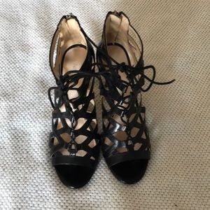 Nine West lace up cage heels
